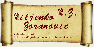 Miljenko Zoranović vizit kartica